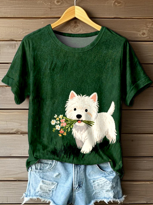 Damska urocza koszulka West Highland White Terrier Art Print