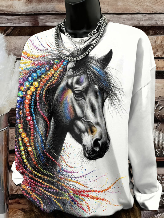 Damska bluza z nadrukiem Horse Art