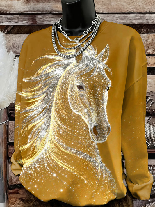 Damska bluza z nadrukiem Horse Art