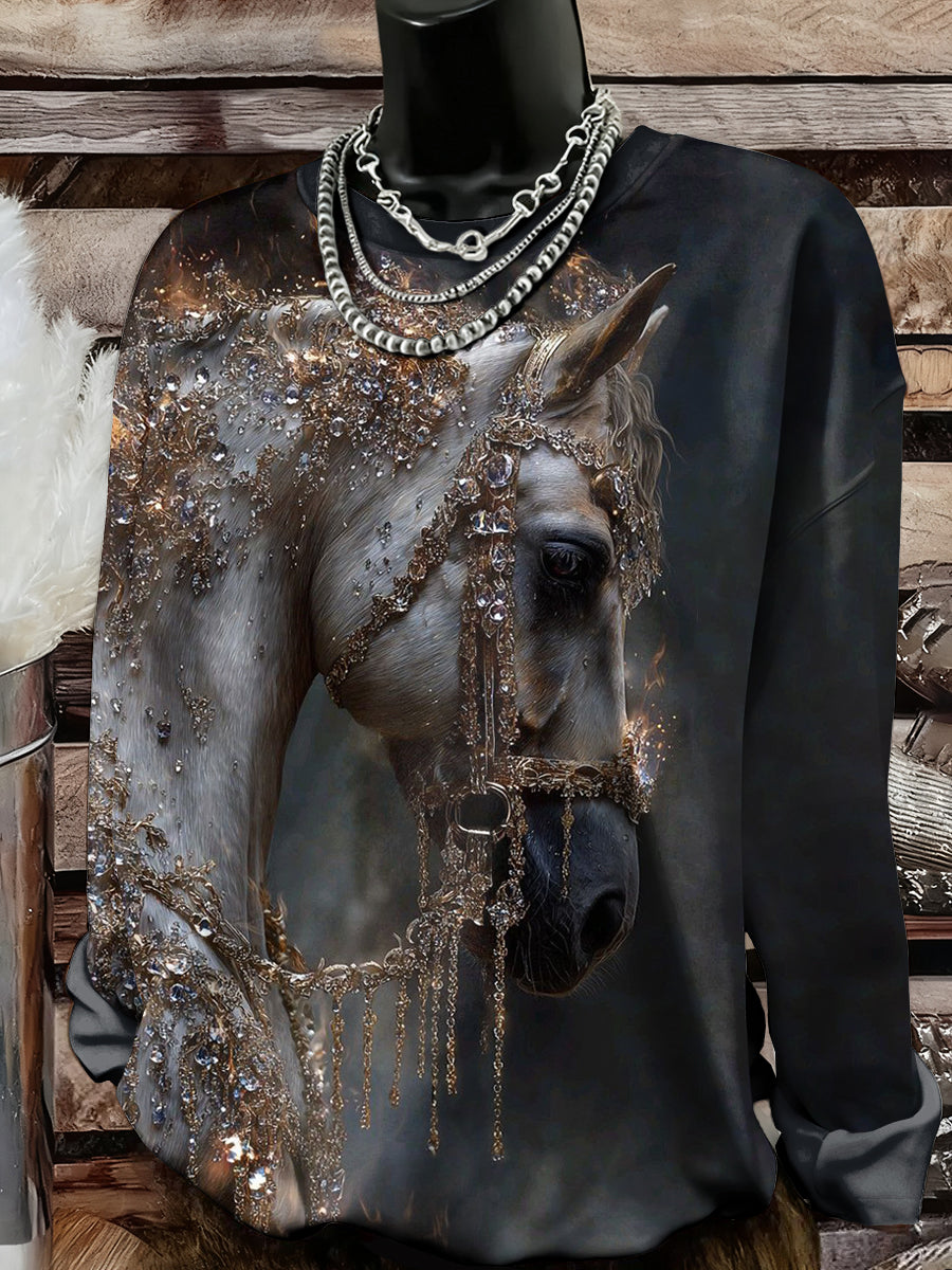 Damska bluza z nadrukiem Horse Art