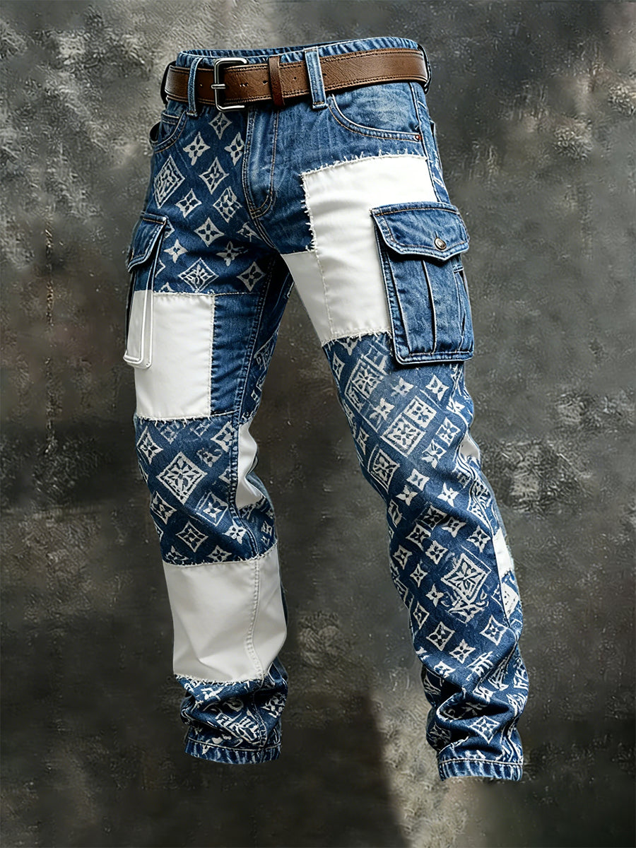 Męskie spodnie robocze retro styl biznesowy na co dzień