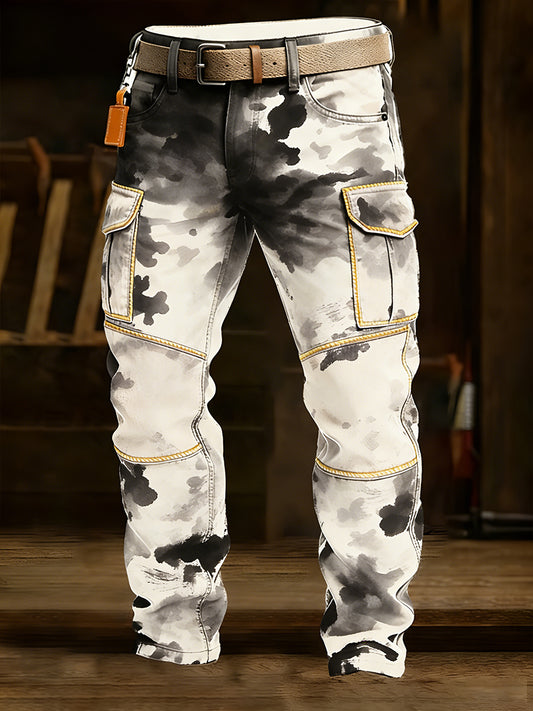 Męskie spodnie robocze retro styl biznesowy na co dzień