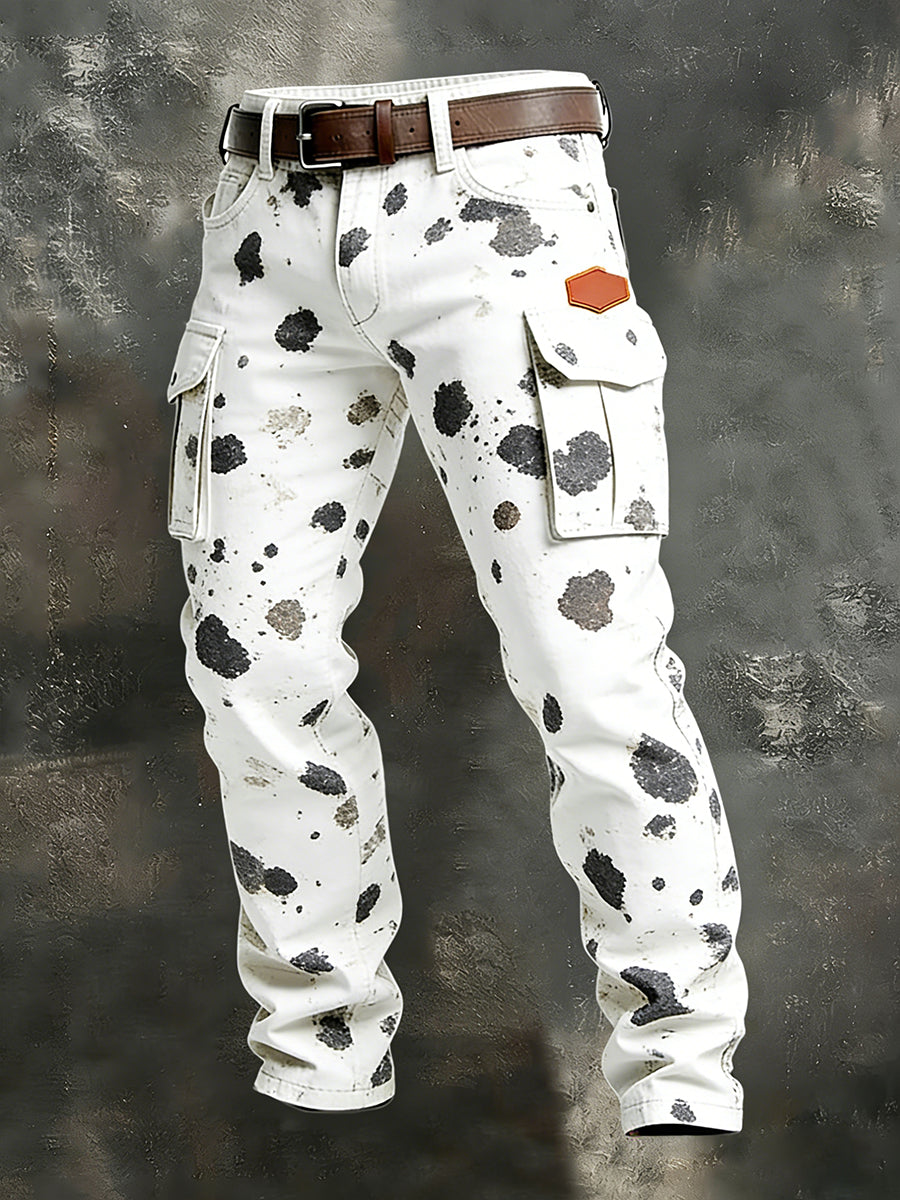 Męskie spodnie robocze retro styl biznesowy na co dzień