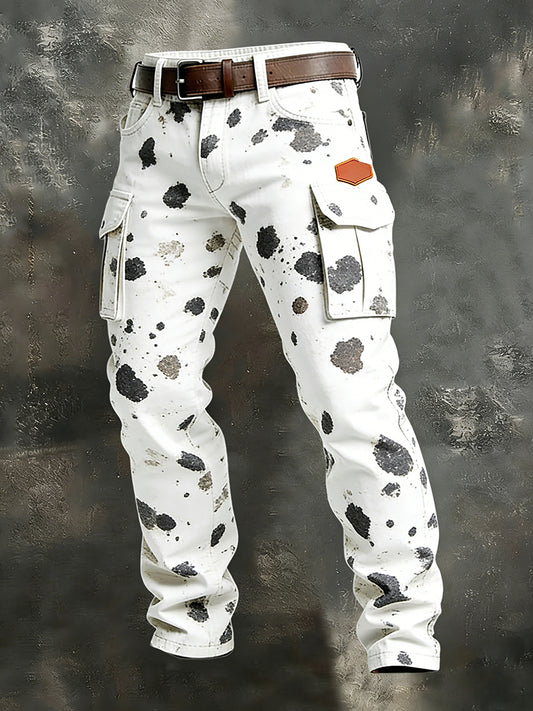 Męskie spodnie robocze retro styl biznesowy na co dzień