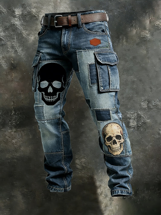 Męskie spodnie robocze retro styl biznesowy na co dzień