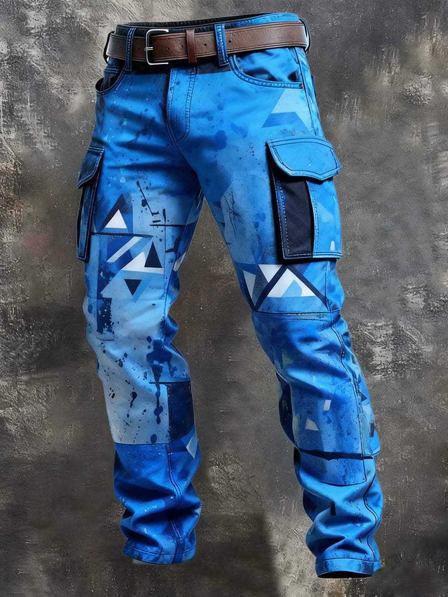 Męskie spodnie robocze retro styl biznesowy na co dzień