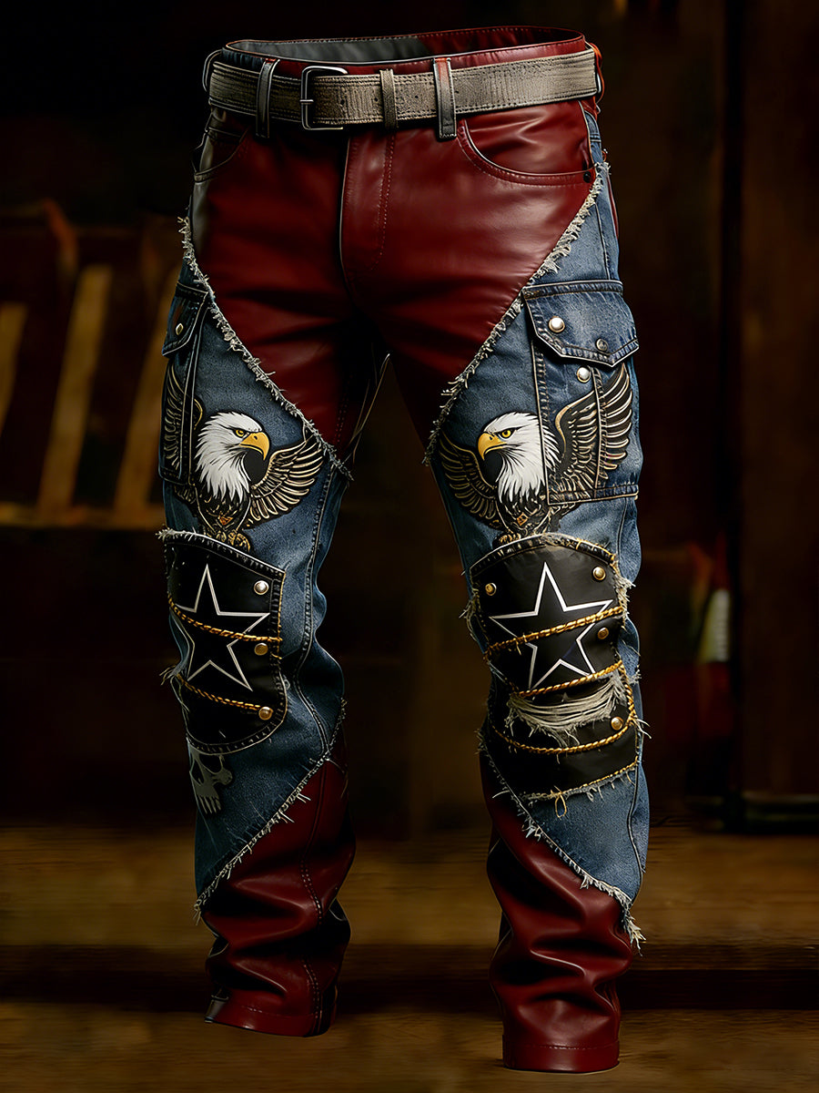 Męskie spodnie robocze retro styl biznesowy na co dzień