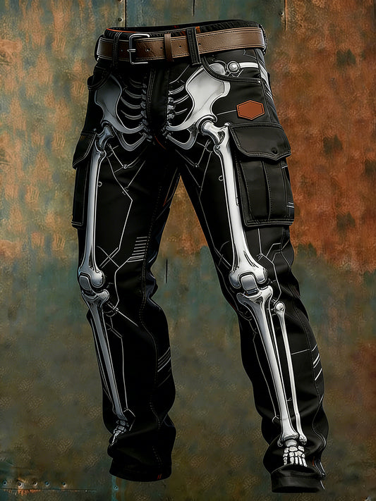 Męskie spodnie robocze retro styl biznesowy na co dzień