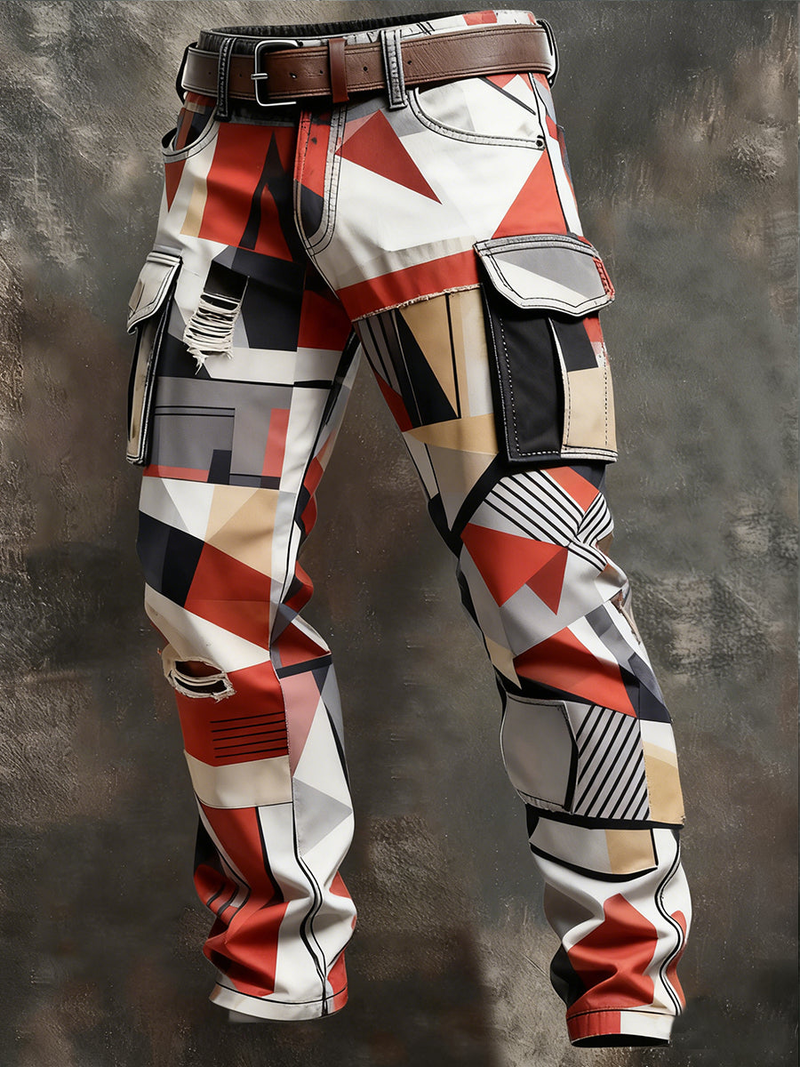 Męskie spodnie robocze retro styl biznesowy na co dzień