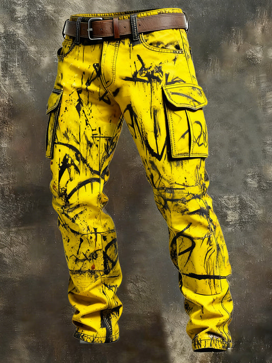 Męskie spodnie robocze retro styl biznesowy na co dzień