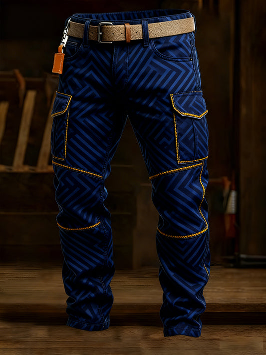 Męskie spodnie robocze retro styl biznesowy na co dzień
