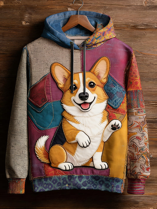 Unisex Retro Animal Art Print Wygodna dorywcza bluza