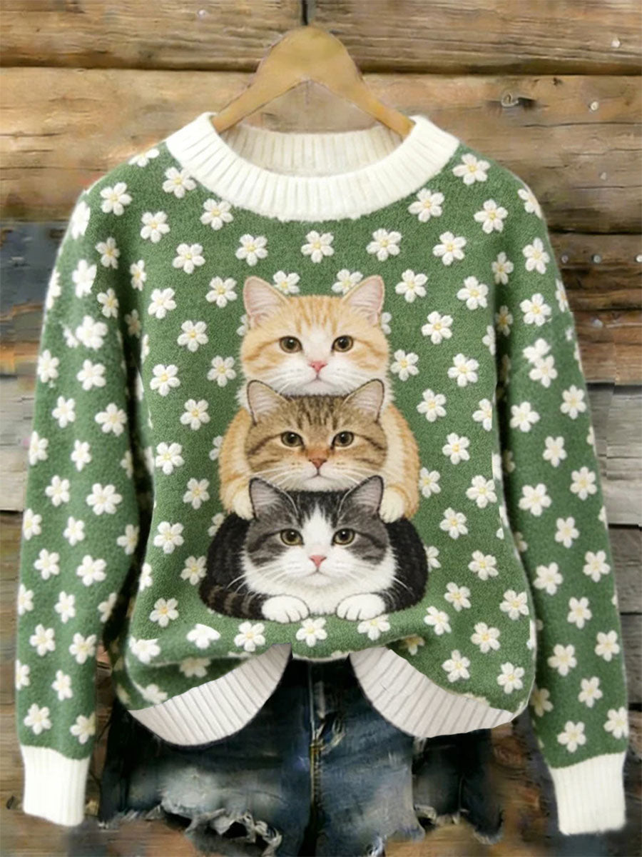 Damska bluza z nadrukiem Cat Art