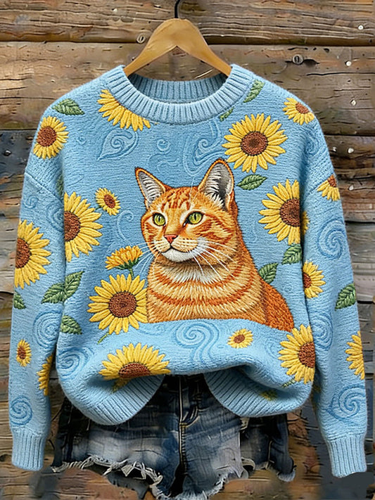 Damska bluza z nadrukiem Cat Art