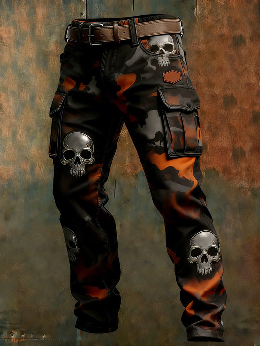 Męskie spodnie robocze retro styl biznesowy na co dzień