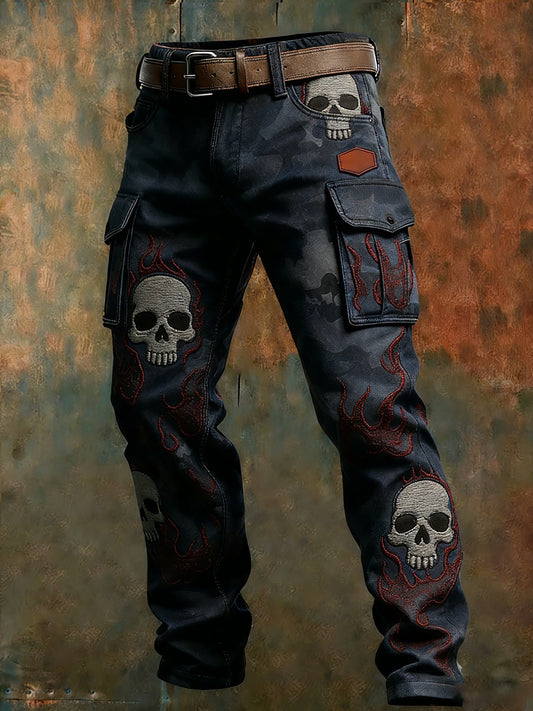 Męskie spodnie robocze retro styl biznesowy na co dzień