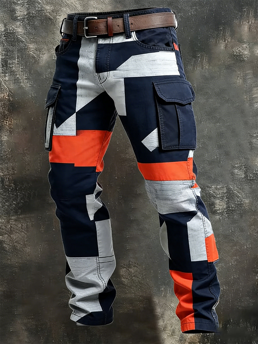 Męskie spodnie robocze retro styl biznesowy na co dzień