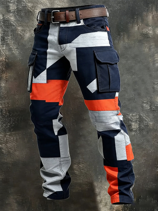 Męskie spodnie robocze retro styl biznesowy na co dzień