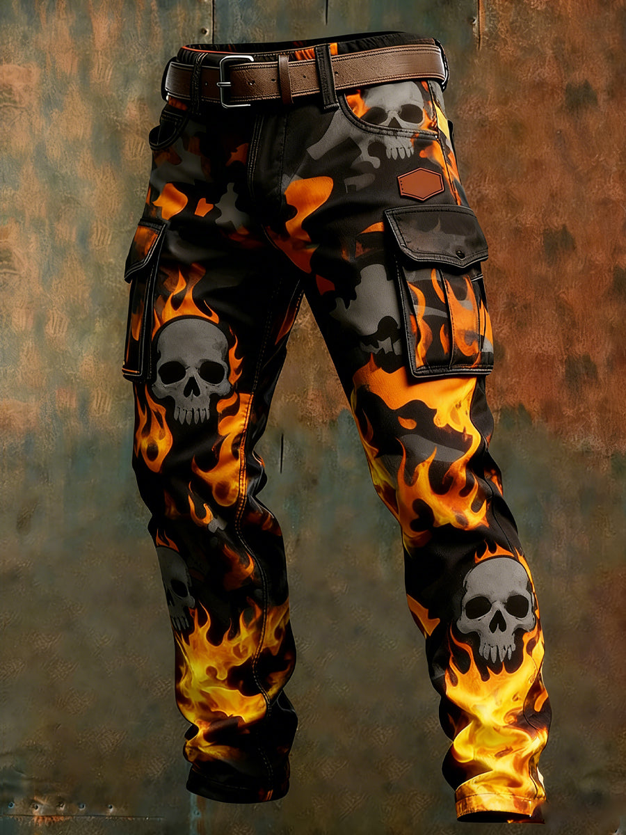 Męskie spodnie robocze retro styl biznesowy na co dzień