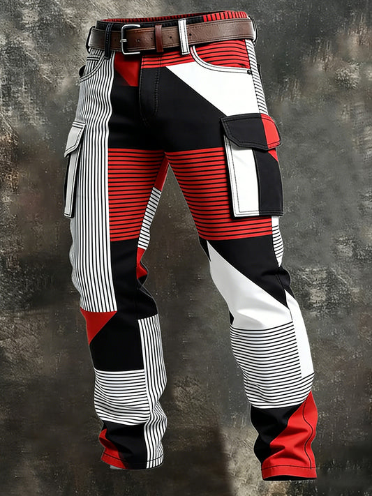 Męskie spodnie robocze retro styl biznesowy na co dzień