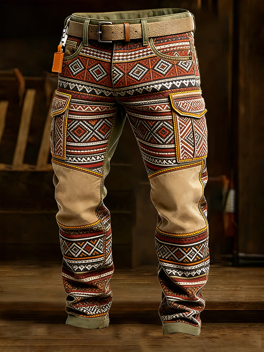 Męskie spodnie robocze retro styl biznesowy na co dzień