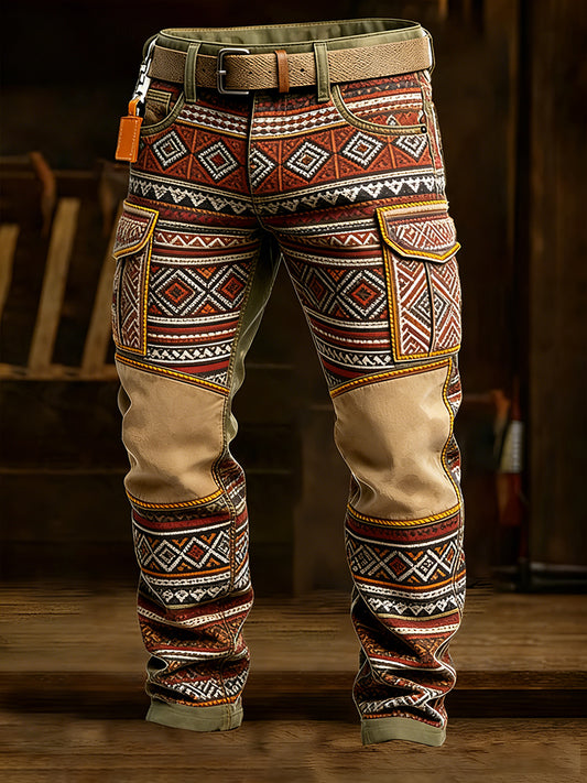 Męskie spodnie robocze retro styl biznesowy na co dzień