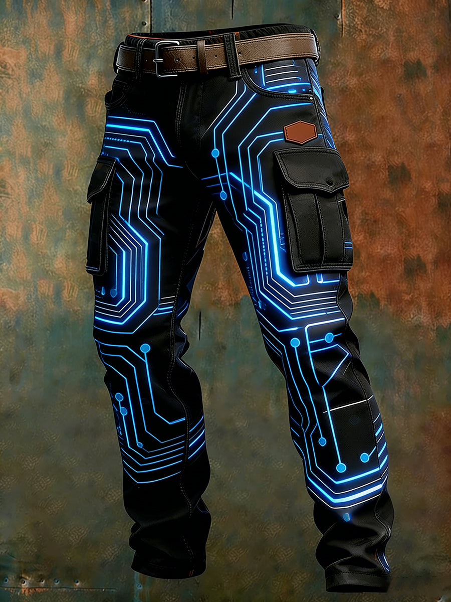 Męskie spodnie robocze retro styl biznesowy na co dzień