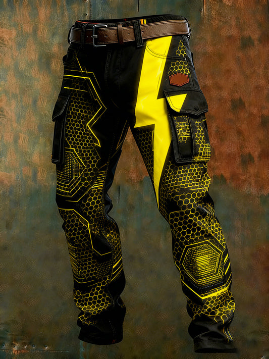 Męskie spodnie robocze retro styl biznesowy na co dzień