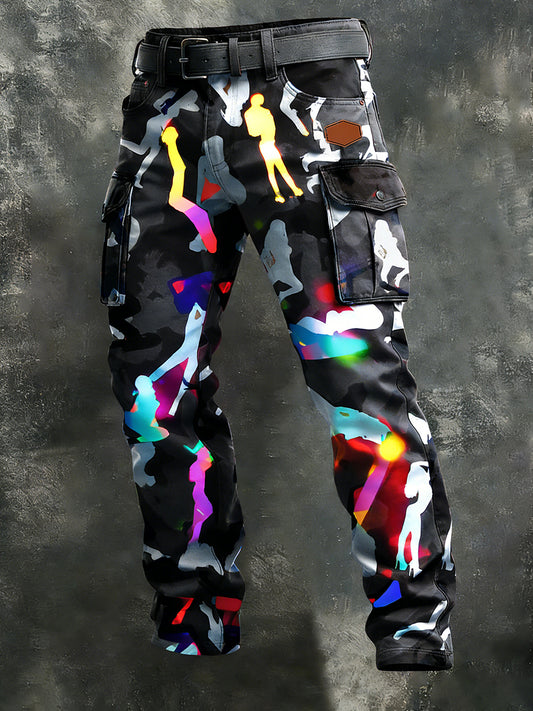 Męskie spodnie robocze retro styl biznesowy na co dzień