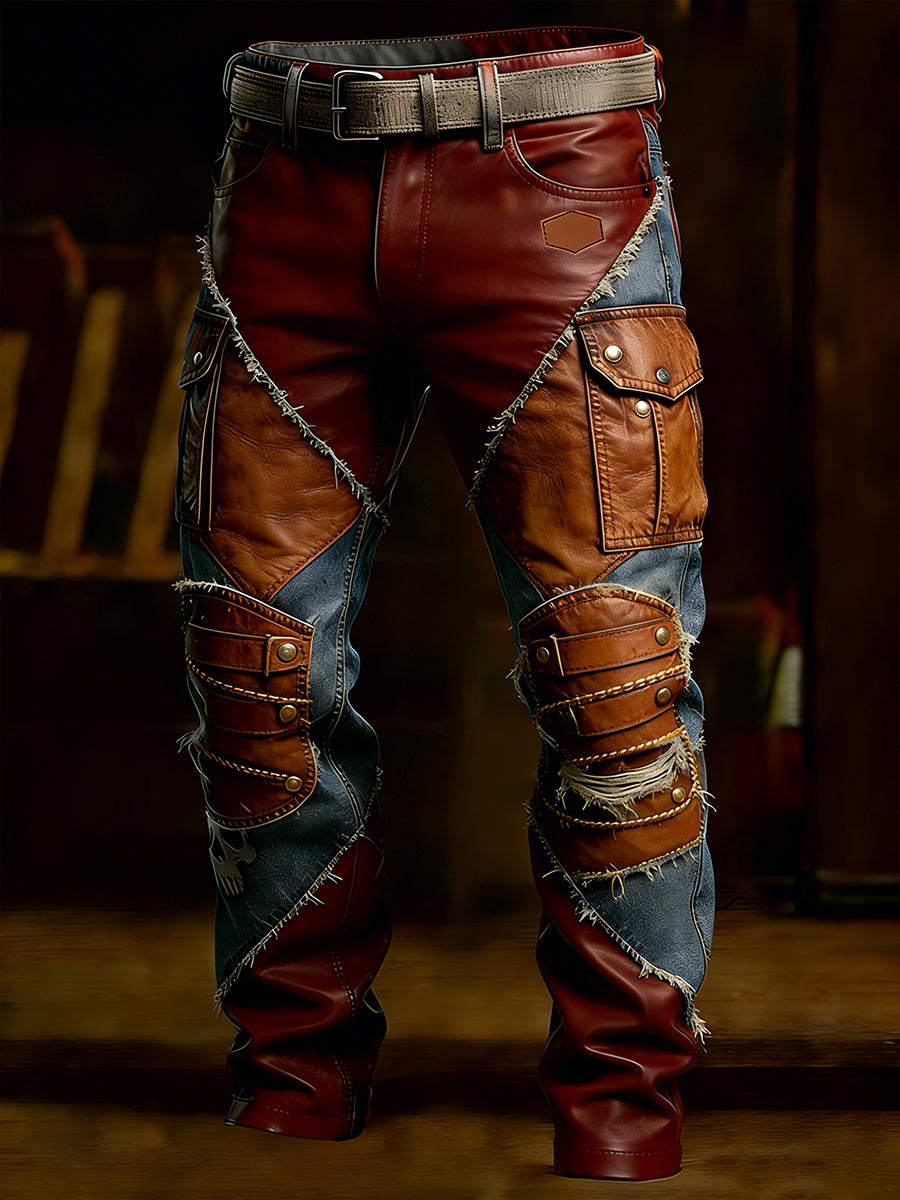 Męskie spodnie robocze retro styl biznesowy na co dzień