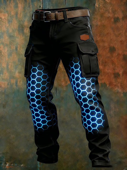 Męskie spodnie robocze retro styl biznesowy na co dzień