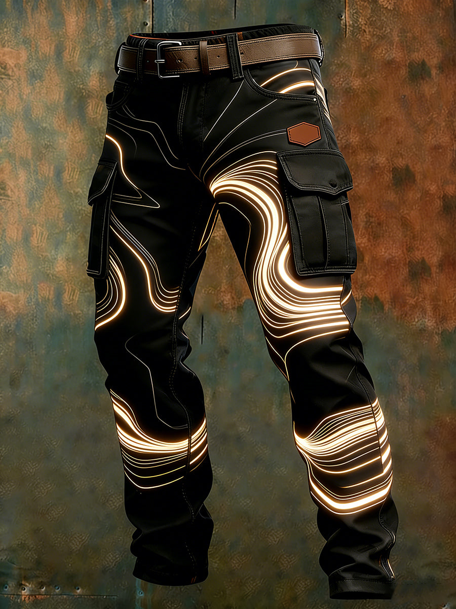 Męskie spodnie robocze retro styl biznesowy na co dzień