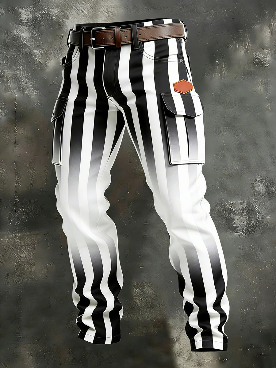 Męskie spodnie robocze retro styl biznesowy na co dzień