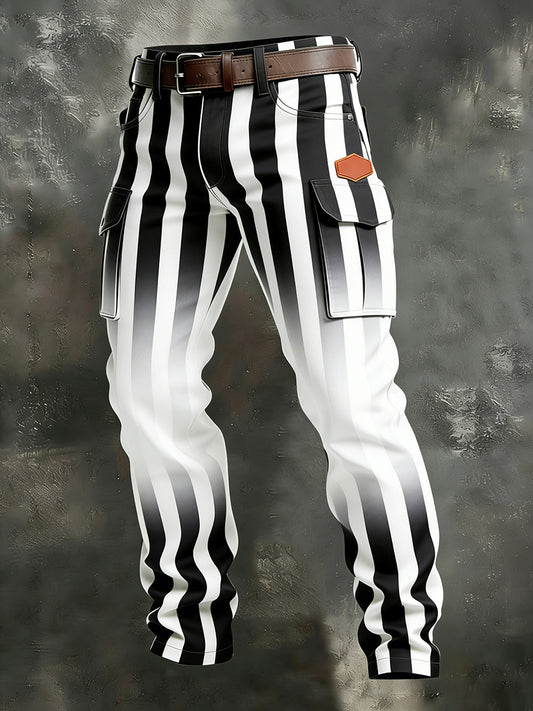 Męskie spodnie robocze retro styl biznesowy na co dzień