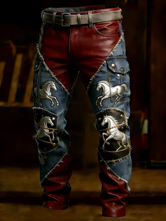 Męskie spodnie robocze retro styl biznesowy na co dzień