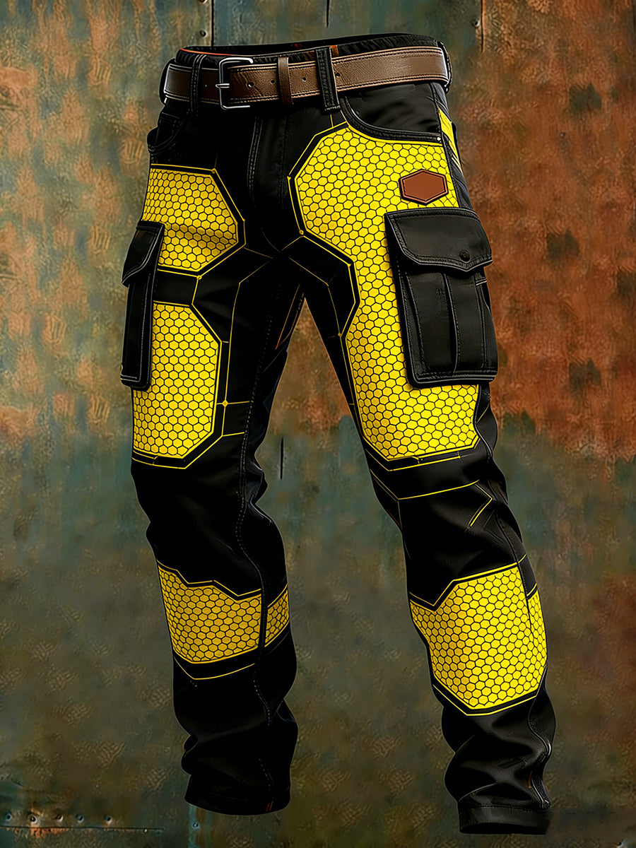 Męskie spodnie robocze retro styl biznesowy na co dzień