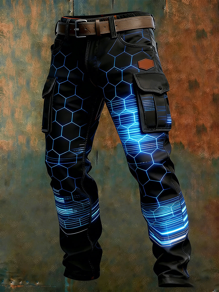 Męskie spodnie robocze retro styl biznesowy na co dzień