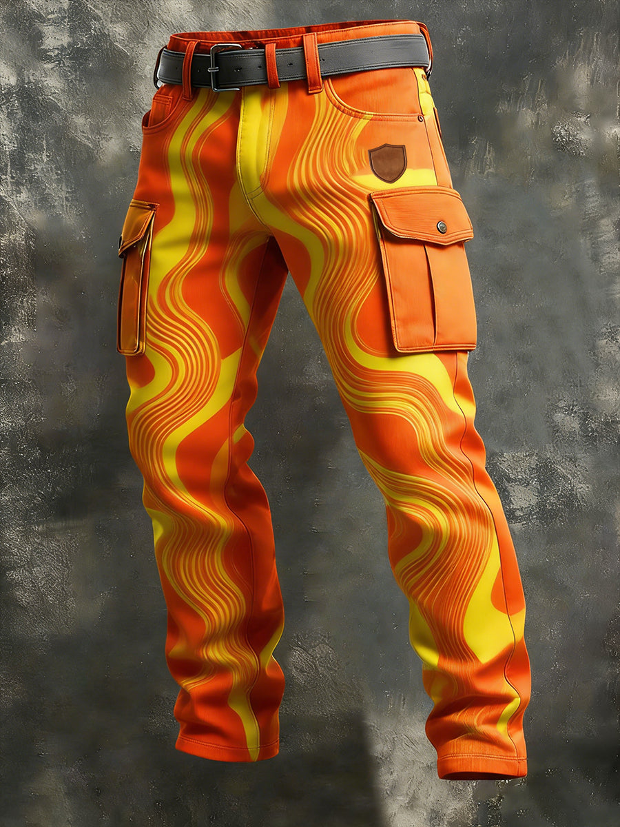 Męskie spodnie robocze retro styl biznesowy na co dzień