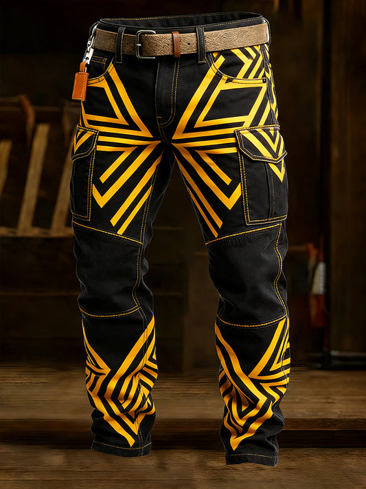 Męskie spodnie robocze retro styl biznesowy na co dzień