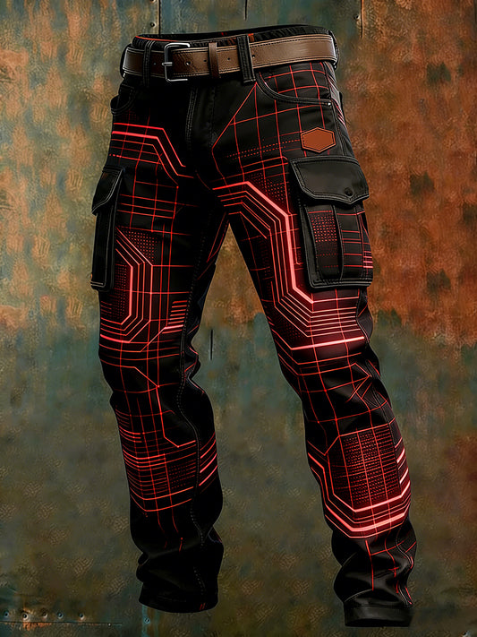 Męskie spodnie robocze retro styl biznesowy na co dzień