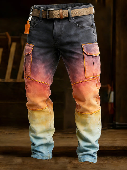 Męskie spodnie robocze retro styl biznesowy na co dzień