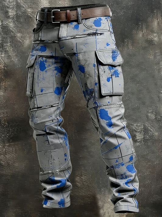 Męskie spodnie robocze retro styl biznesowy na co dzień