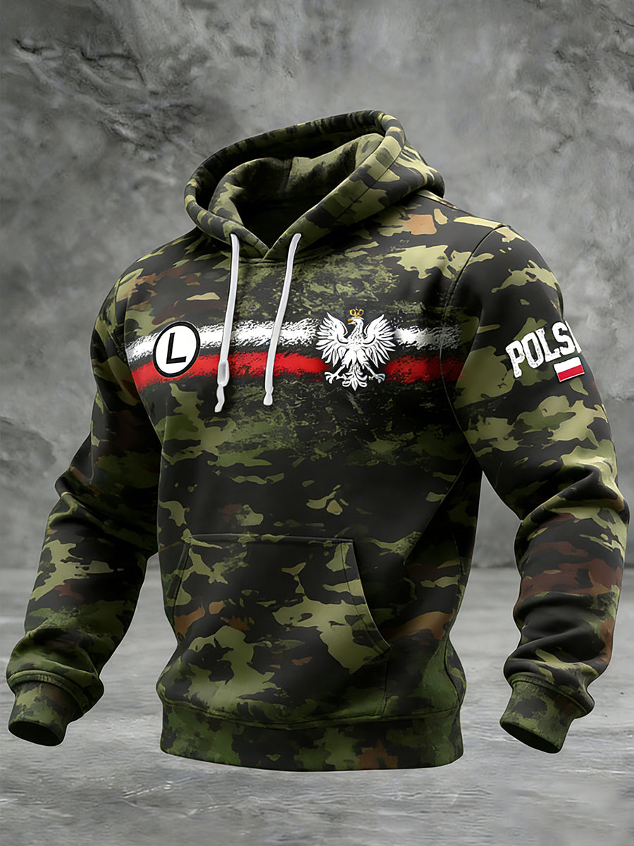 Męski Vintage Polski Art Print Casual I Wygodna Kurtka