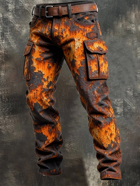 Męskie spodnie robocze retro styl biznesowy na co dzień