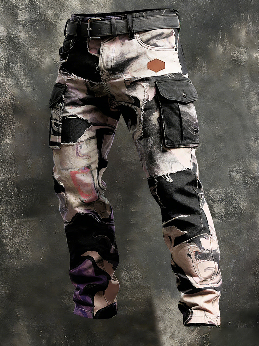 Męskie spodnie robocze retro styl biznesowy na co dzień