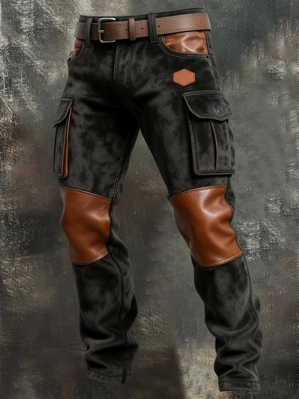 Męskie spodnie robocze retro styl biznesowy na co dzień