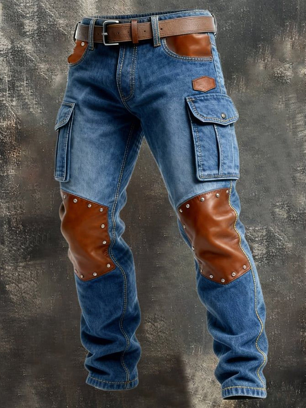 Męskie spodnie robocze retro styl biznesowy na co dzień