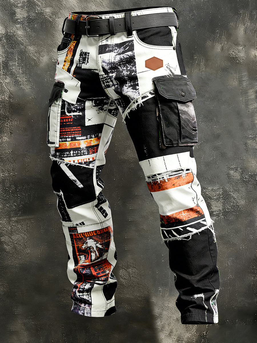 Męskie spodnie robocze retro styl biznesowy na co dzień