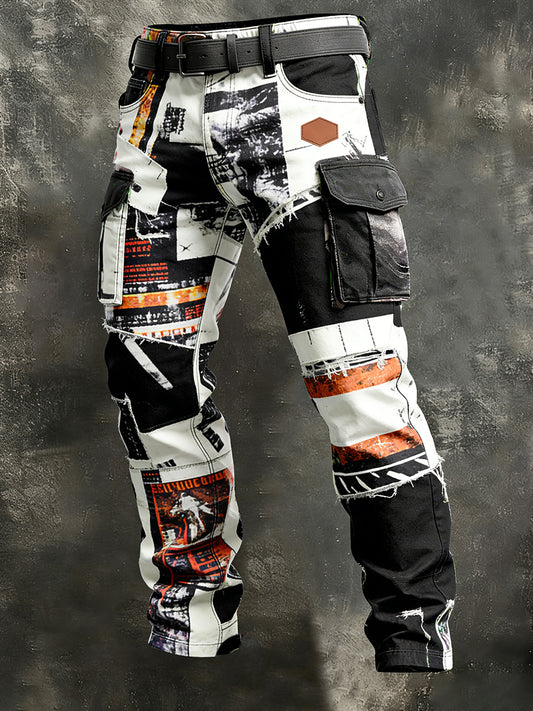 Męskie spodnie robocze retro styl biznesowy na co dzień