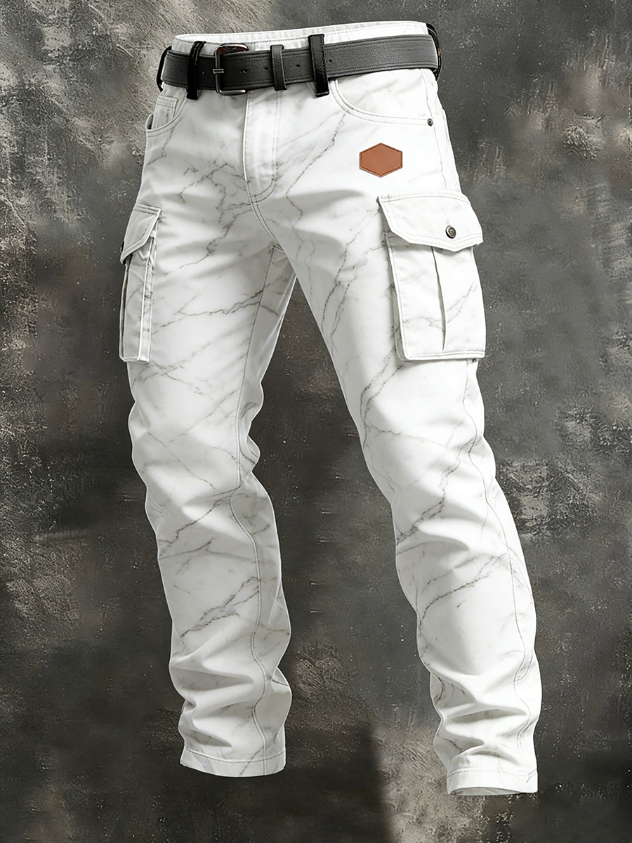 Męskie spodnie robocze retro styl biznesowy na co dzień